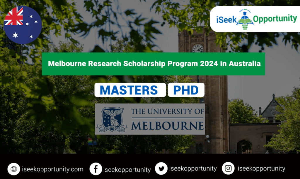 Melbourne Research Scholarship Program 2024 in Australia